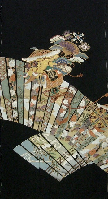 上前 黒留袖-京友禅 上前 黒留袖-京友禅