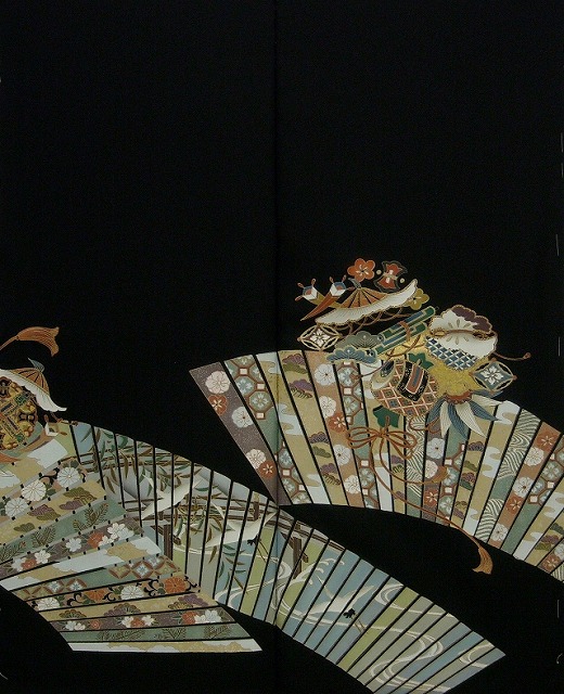 後見頃 黒留袖-京友禅 後見頃 黒留袖-京友禅