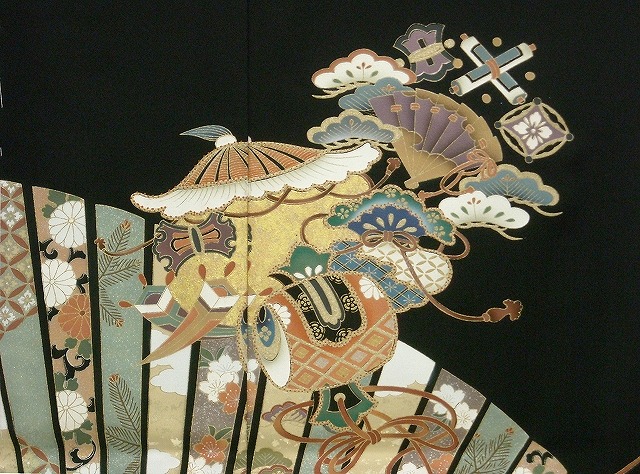 上前 黒留袖-京友禅 上前 黒留袖-京友禅