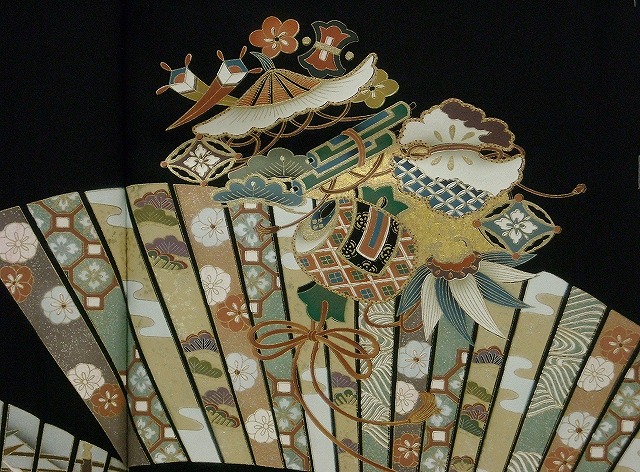 後見頃 黒留袖-京友禅 後見頃 黒留袖-京友禅