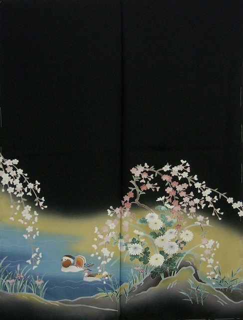 後身頃-京加賀友禅黒留袖 後身頃-京加賀友禅黒留袖