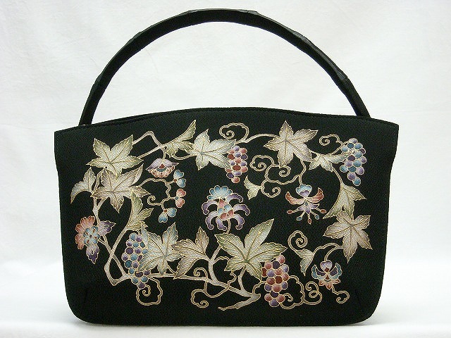 Club藤☆和装バッグ 岡重 OKAJIMA 京友禅染ボストン型 （3377RC