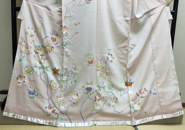 橘柄の訪問着ー吉澤織物